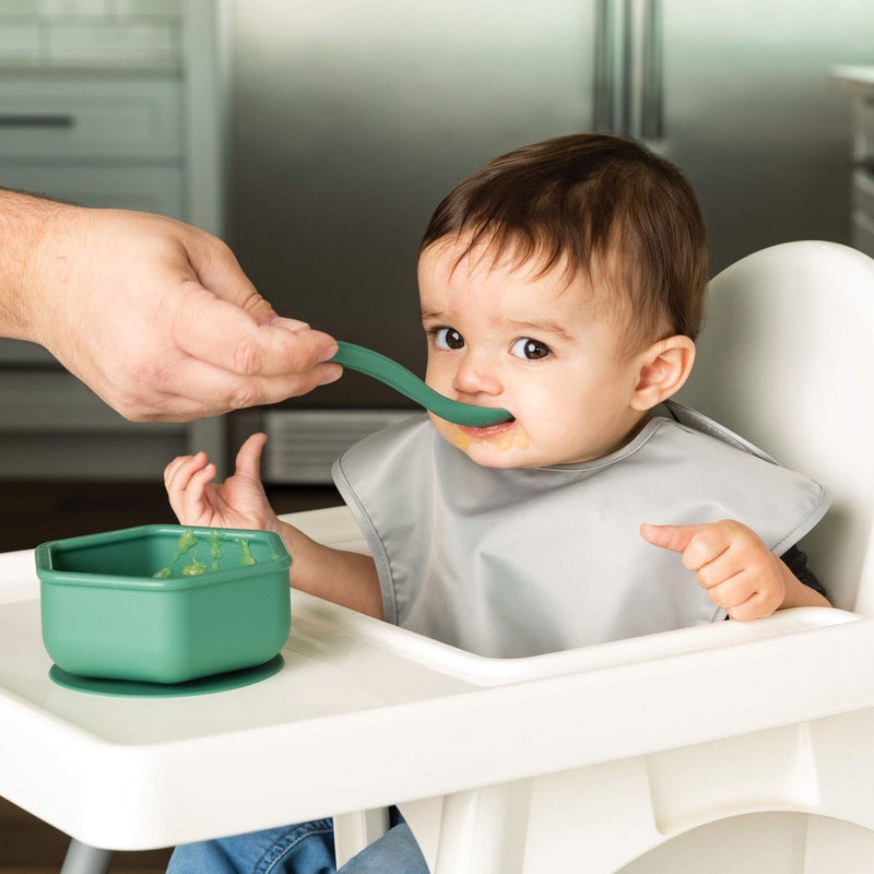 Tiny Twinkle Silicone Suction Bowl with Lid for Baby and Toddler - 100% Silicone - BPA Free - Microwave Safe - Suction Bowls For Baby, Snack Containers For Toddlers (Olive) - Image 2